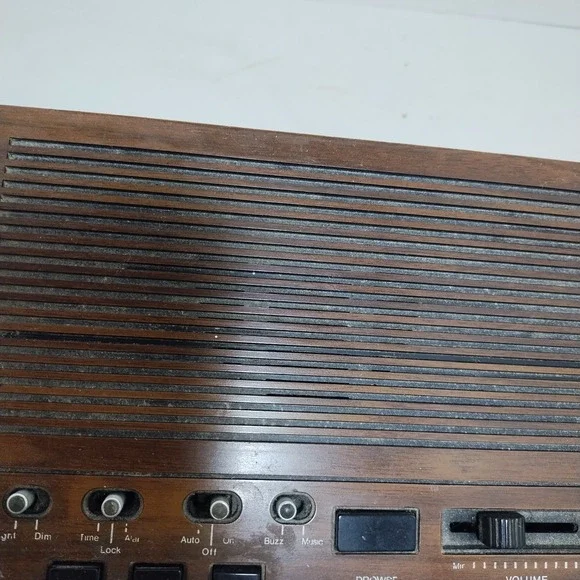 Vintage Westclox Digital Am FM Radio Alarm Clock Wood Grain 80170-01 Tested Work - Picture 5 of 16